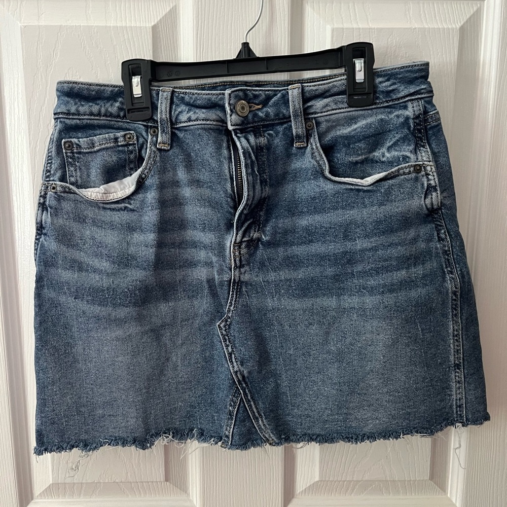 SO Blue Mini Skirt Casual Distressed
